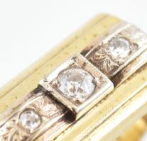 14 k arany (Au) gyűrű, magyar fémjel, 6,3 g ca 0,2 ct brillel, m:50