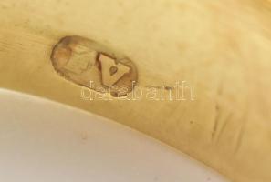 14 k arany (Au) gyűrű, magyar fémjel, 6,3 g ca 0,2 ct brillel, m:50