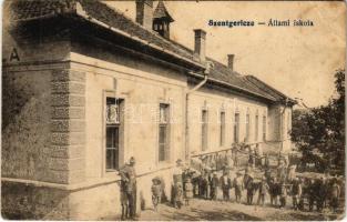 Szentgerice, Galateni (Maros); Állami iskola, gyerekek. Fogyasztási Szövetkezet kiadása / school, children (Rb)