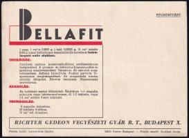 Bellafit gyomorbántalmak ellen - Richter Gedeon Vegyészeti Gyár reklámlap