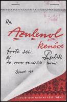 cca 1940-1950 Azulenol gyógykenőcs reklámlap