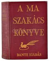 Z. Tábori Piroska: A Ma szakácskönyve. 2000 recept diétás ételek, olcsó és gyorsan készülő ételek, weekend főzés, nyers ételek. A diétás étrendet összeállította: Vincze Jenő. III. kiadás. [Bp., 1936.], Dante,(Fővárosi-ny.), 632 p. Kiadói aranyozott egészvászon-kötés, kiadói javított kartontokkal, a gerincen és a borítón kopásnyomokkal, de belül jó állapotban.