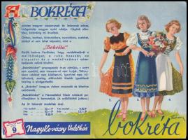 1938 Bokréta ruhát népszerűsítő kinyitható reklámlap