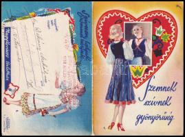 1938 "Bokréta" ruhát népszerűsítő kinyitható reklámlap