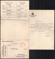 1932-1940 Miskolc, vitéz Hubay Gyula főszolgabíró hagyatékából 2 db irat (Miskolci Erzsébet Fürdő nyitható ismertetője, a miskolci VII. hadtest parancsnokától érkezett levél)
