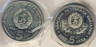 Bulgária 1988. 5L "Kremikovski" + 1985. 5L "UNESCO 4. évfordulója" mindkettő vák...