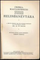 1931 Csonka-Magyarország közigazgatási, törvénykezési és közlekedési helységnévtára. A "Belügyi...