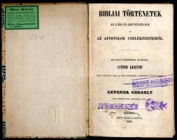 [Christoph von Schmid (1768-1854)]: Schmid Kristóf: Bibliai történetek az ó és új szövetségből és az apostolok cselekedeteiből. Kivonat gyermekek számára, - - négy kötetnyi bibliai történeteiből, Farbmann János által. Fordította Czuczor Gergely. Pest, 1853, Emich Gusztáv, 169+III p. Szövegközti fametszetű illusztrációkkal. Átkötött félvászon-kötésben, kopott borítóval, a címlapon bélyegzésekkel.