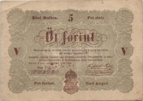 1848. 5Ft "Kossuth bankó" barna T:II/III+