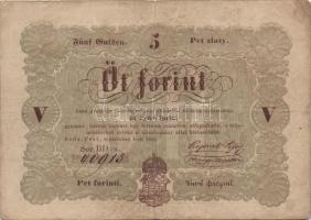 1848. 5Ft "Kossuth bankó" barna T:II/III