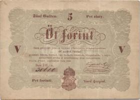 1848. 5Ft "Kossuth bankó" barna T:II/III+