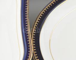 Zsolnay kék-arany 6 darabos tálaló szett, gyönyörű állapotban, jelzett, hibátlan