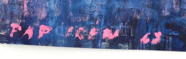 Pap Irén (1907-1979): Budai vár, 1963. Olaj, papír, jelzett. Lap széle kissé sérült, 60x72,5 cm