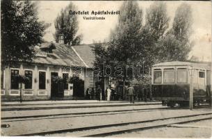 1914 Apátfalva (Csanád), vasútállomás, vonat (r)