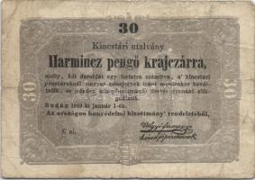1849. 30kr "Kossuth bankó" T:III