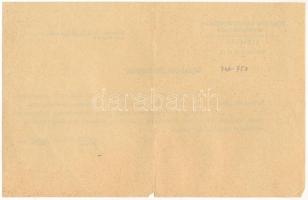 Debrecen 1942. "Debreceni Textilkereskedelmi Részvénytársaság" ideiglenes elismervénye 50d...