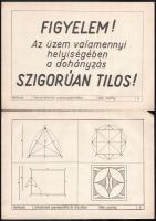 cca 1970 Vonalvezetési gyakorlatok írás tanuláshoz nyomtatványok 20x30 cm