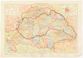 1940 Magyarország politikai térképe 43x30 cm Firkákkal
