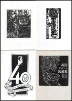 KBK 40. 10 db ex libris fametszetet tartalmazó mappa jelzett sorszámozott 65/110 Mappában. 14x22 cm