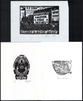 KBK 40. 10 db ex libris fametszetet tartalmazó mappa jelzett sorszámozott 65/110 Mappában. 14x22 cm