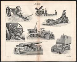 1911 Lövegek, illusztráció a Révai Nagy Lexikonából