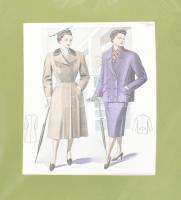 1941 Atelier Sopra női divat nyomat paszpartuban 24x34 cm