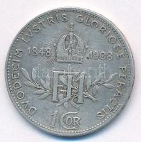 Ausztria 1908. 1K Ag "Ferenc József - Jubileum" T:VF patina Austria 1908. 1 Corona Ag &quo...