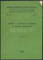 Dőry Lajos :Keszthelyi Agrártudományi Főiskola Kiadványa. Adatok a pázsitfüvek keléséről és kezdeti fejlődéséről. Keszthely 1966. Dedikált. 24p.