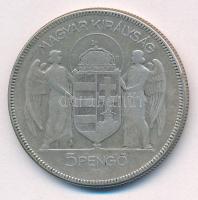 1930. 5P Ag "Horthy jobbra" T:F patina 
Adamo P8
