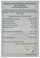 2005. 5000Ft Ag "Bocskai István" kapszulában, tanúsítvánnyal, tájékoztatóval T:PP apró fo....