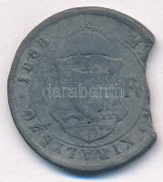 1888KB 1Ft ólom "Ferenc József / Barokk címer" hamis ólom lecsapat! T:VG,G nagyobb anyaghi...