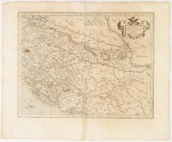 Sclavonia, Croatia, Bosnia cum Dalmatia parte. Per Gerardum Mercatorem. rézmetszetű térkép. cca 1590 460x360 mm Hátoldalán latin nyelvű szöveggel. Kis beszakadással / Copper plate map of Slavonia, Dalmatia, Bosnia, Croatia. with a small tear