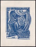 Jelzés nélkül: Ex Bibliotecha Wroclaw, linómetszet, papír, 12×9,5 cm