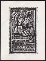 Jelzés nélkül: Ex Biblioteki Dzieciece Kornéla Makuszynskiego Wroclaw, linómetszet, papír, 12×9 cm