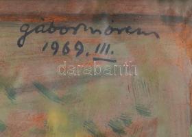 Gábor Móric (1889-1987): Csendélet. Olaj, farost, jelzett, hátoldalán Képcsarnok Vállalat címkéjével...