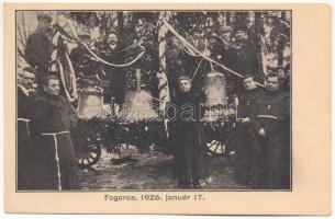 Fogaras, Fagaras; templom harangjainak felszentelési ünnepsége 1926. január 17-én. Emléklap / consecration of the church bells on 17January, 1926 (EM)