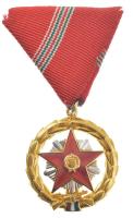 1957. Kiváló Szolgálatért Érdemérem aranyozott, zománcozott kitüntetés T:AU Hungary 1957. Distinguished Service Medal gilt, enamelled decoration with ribbon C:AU NMK 614.