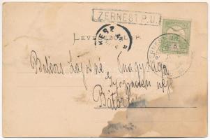 Zernest, Zernyest, Zarnesti; Judecatorie districtuala si hotelul nou, scóla romana / Járásbíróság, ú...