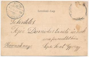 1901 Brassó, Kronstadt, Brasov; M. kir. pénzügyi palota. Magyar zászlós szecessziós litho / financia...