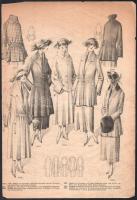 cca 1930 Art deco női divatok, 10 fekete-fehér kép, német ny. feliratokkal. Ofszet, papír. Lap széle...