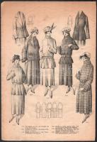 cca 1930 Art deco női divatok, 10 fekete-fehér kép, német ny. feliratokkal. Ofszet, papír. Lap széle...