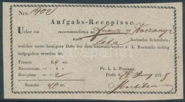 1838 Aufgabs Recepisse