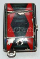 Jelzés nélküli utazóóra néhol lepattogzott zománc tokkal, működőképes állapotban