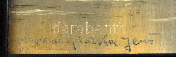 Szepesi Kuszka Jenő (1885-1948): Tátrai táj. Olaj, karton, jelezve balra lent. Hátoldalán Magyar Nem...