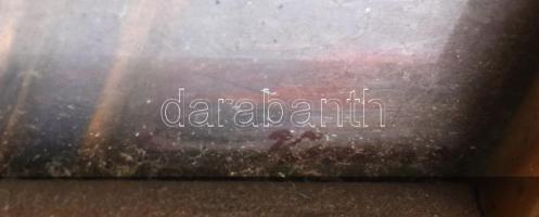 Olvashatatlan jelzéssel: Vitorlás. Olaj, fémlemez. 16x16 cm. Dekoratív, üvegezett, kopott fakeretben