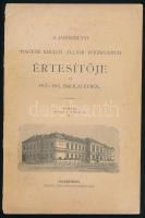 1903 A jászberényi magyar királyi állami főgimnázium értesítője az 1902-1903. iskolai évről. A nyári torna- és játszótér térképével. Kubicza János könyvnyomdája, Jászberény, 1903. 99 p.