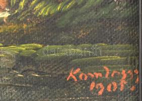 Komlóssy jelzéssel: Hazafelé. Olaj, karton. Fakeretben. 22x25 cm