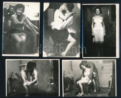 Amatőr enyhén erotikus fotók, 5 db, 9,5×6,5 cm