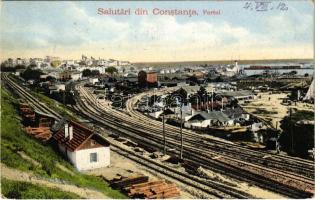 1912 Constanta, Portul / railway station at the port (EK)