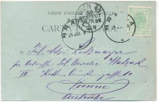 1898 (Vorläufer) Braila, Biserica greceasca, Bulevardul Cuza / church, street. H. Wichmann Art Nouve...